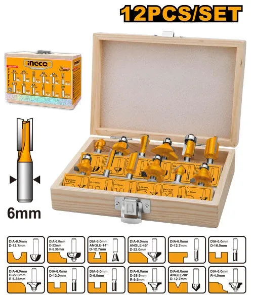 AKRT1201.jpg Set freze 6mm 12buc. INGCO AKRT1201 — изображение 1