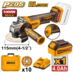 Polizor unghiular cu acumulator 20V/1*4Ah INGCO CAGLI2111561