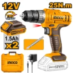 Mașina de gaurit si inșurubat cu acumulator Li-Ion 12V/2*1.5A 25N.m INGCO CDLI1228