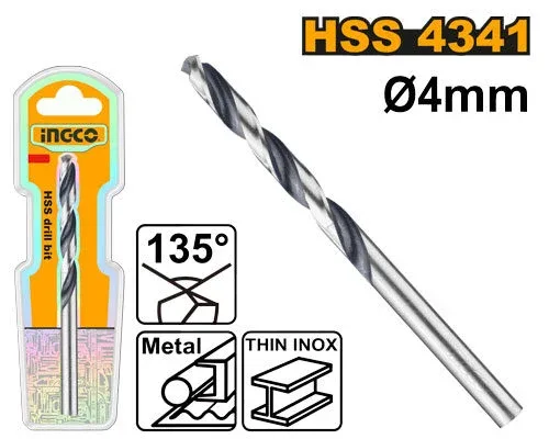 DBT1200404.jpg Burghiu pentru metal HSS 4mm INGCO DBT1200404 - imagine 1