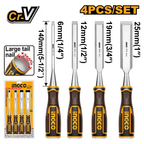Set dalti lemn 4buc INGCO HKTWC0401