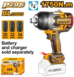 Mașină de înșurubat compatibilă cu acumulator 1750Nm  INDUSTRIAL INGCO CIWLI201751