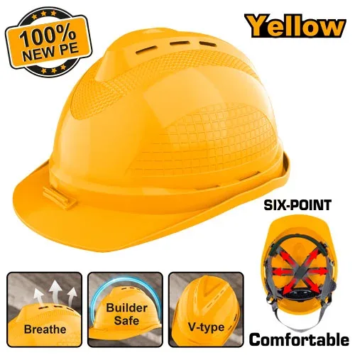 Cască de protecție galbenă INGCO HSH801