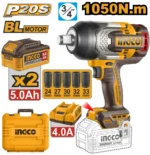 Masina de insurubat cu acumulator 20V/2*5.0Ah 1050Nm INDUSTRIAL INGCO CIWLI20105