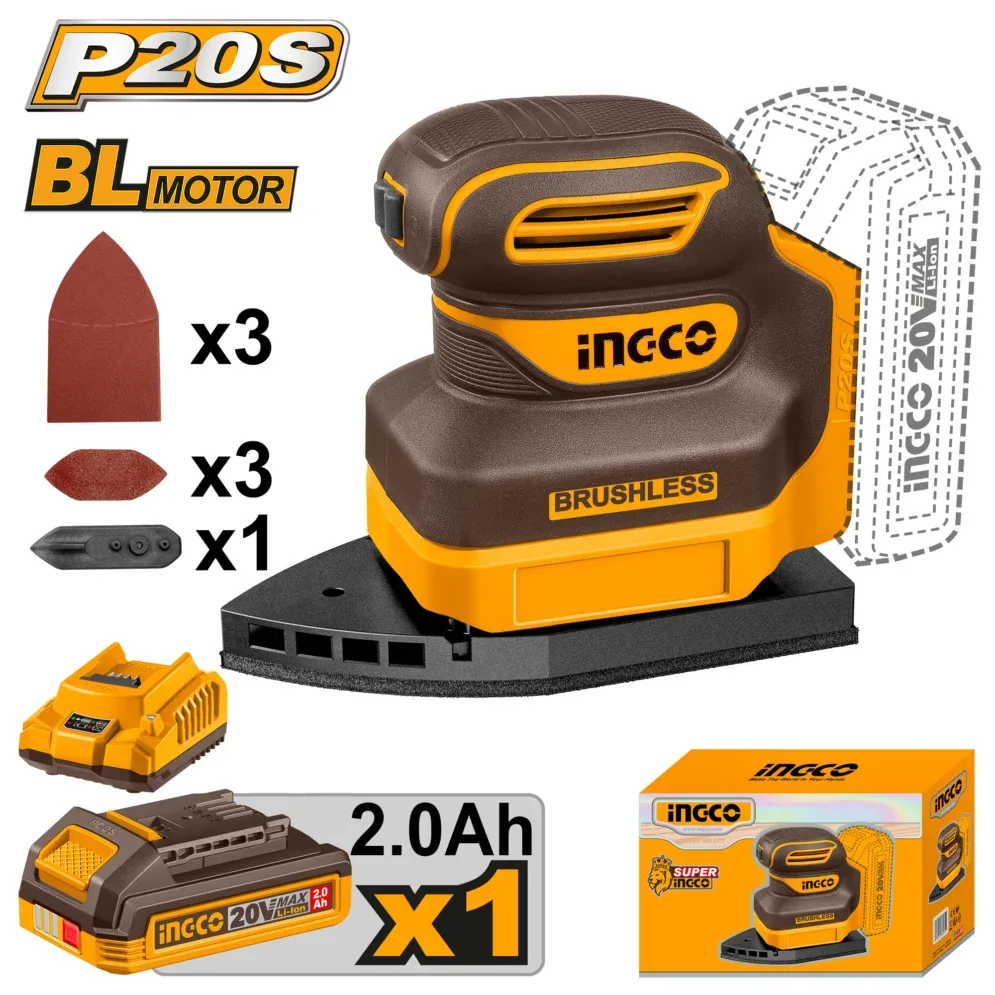 Masina de slefuit cu acumulator 20V/2*2.0Ah  INGCO CPSLI20241