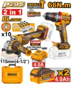 Set din 2 scule cu acumulator 20V/2*4.0Ah INGCO CKLI20256