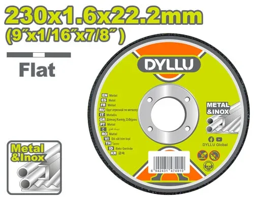 Disc pentru taiat metal 230*1.6*22.2mm DYLLU DTAC1394