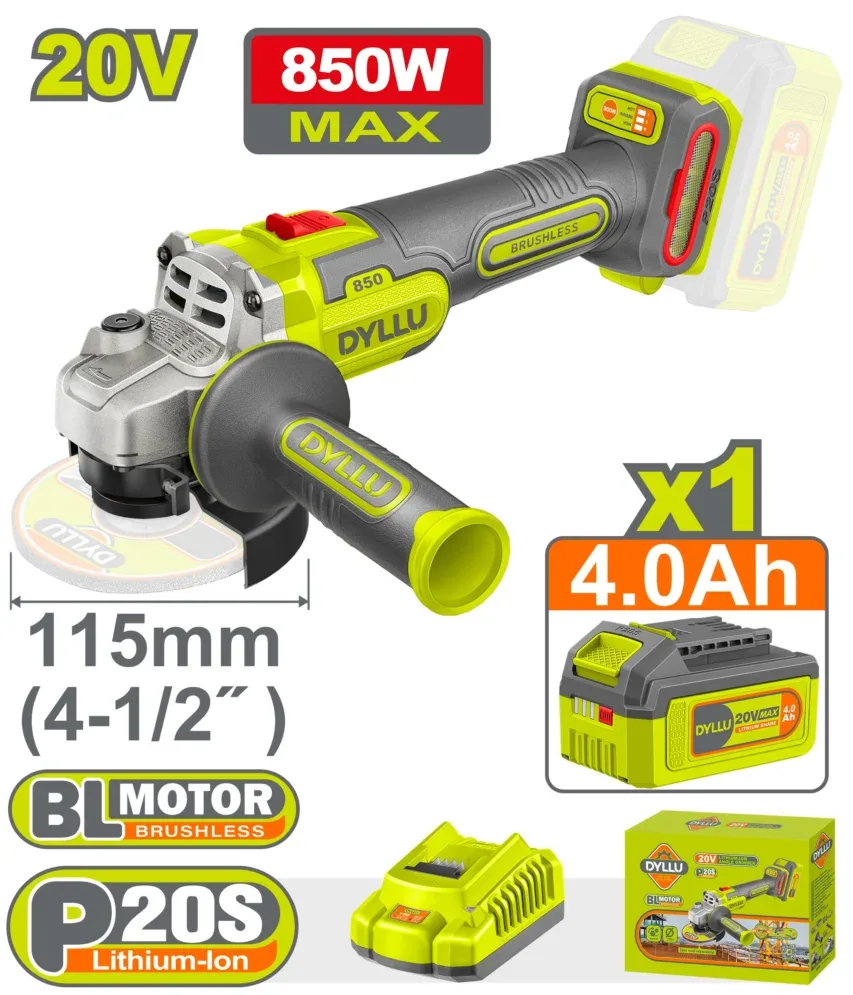Polizor unghiular 115mm cu acumulator 850W   DYLLU DTLAP5421