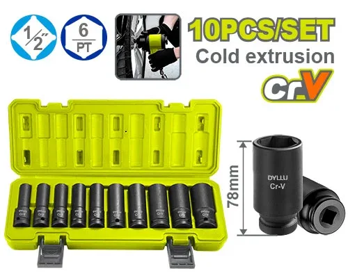 DTMS2D02 Set de capuri tubulare 10 buc 10-24mm DYLLU DTMS2D02 — изображение 1