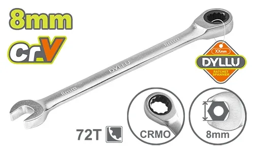 DTSA5108 Cheie combinata cu clichet 8 mm CR-V DYLLU DTSA5108 - imagine 1
