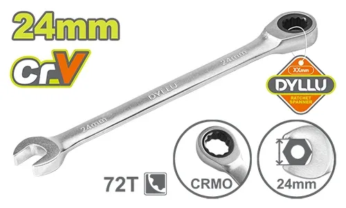 DTSA5124 Cheie combinată cu clichet 24mm CR-V DYLLU DTSA5124 - imagine 1