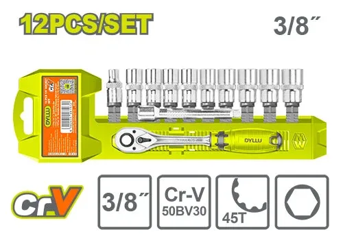 DTST3212 Set antrenor cu clichet 12buc. 3/8" DYLLU DTST3212 — изображение 1