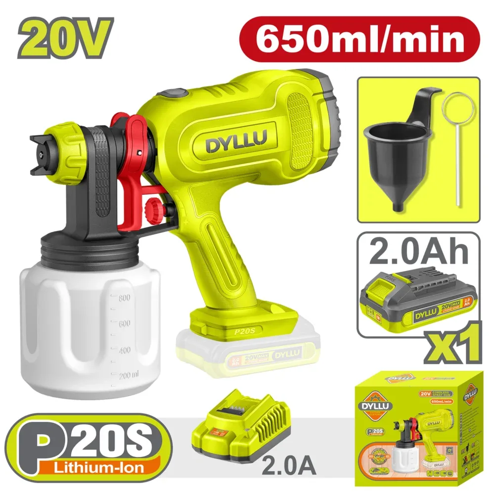 Pulverizator cu acumulator 20.0V 2.0Ah rezervor plastic 0.8L DYLLU DTSU30662