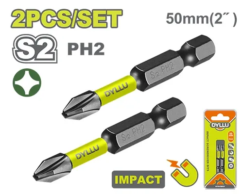 DTSV2K61 Set de biți impact PH2 2buc. 50mm DYLLU DTSV2K61 — изображение 1