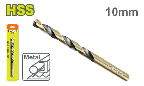 Burghiu pe metal 10mm HSS DYLLU DTTD1K10