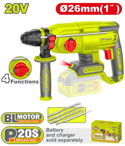 Ciocan rotopercutor compatibil cu acumulator 26mm DYLLU DTLM1526