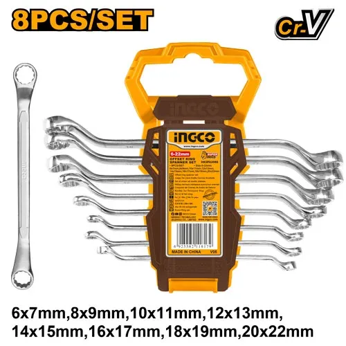 HKSPA3088 Set chei combinate cu clinchet 8 buc 6-22mm INGCO HKSPA3088 - imagine 1