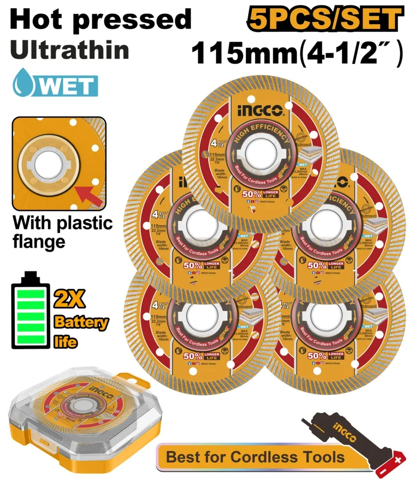 Set discuri diamantl 5buc 115m INGCO DMD051158