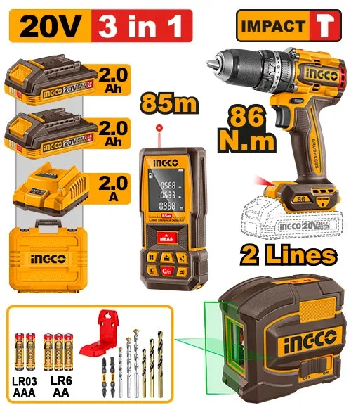 Set instrumente 3buc INGCO COSLI251189