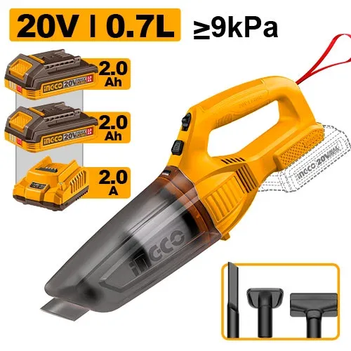 Aspirator cu acumulator 20V/2*2.0Ah 20V 0.7L INGCO CVLI201582