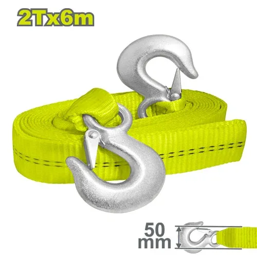 Chingă de tractare cu cârlige din oțel 2000 Kg 6m x 50mm DYLLU DTRT33260