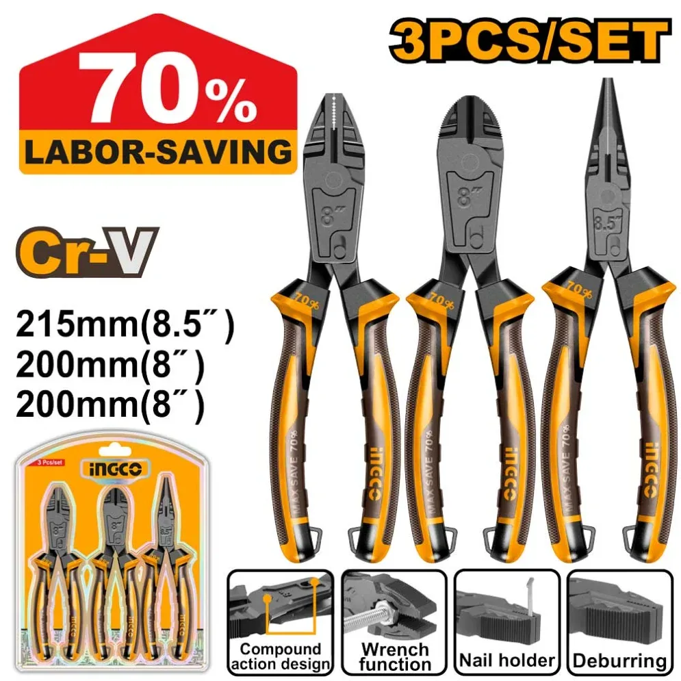 Set clește 3buc. INGCO HKCPS5836