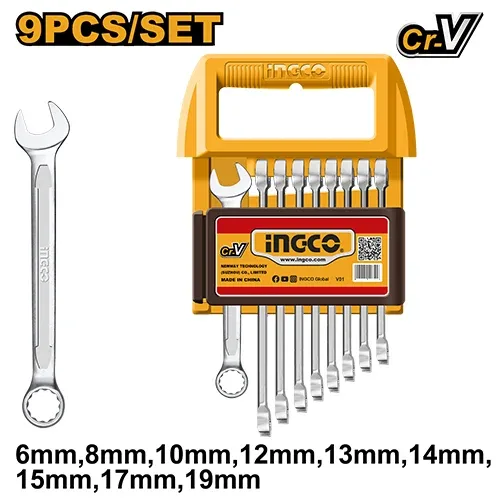 Set chei combinate cu clinchet  9 buc INGCO  HKSPA1096
