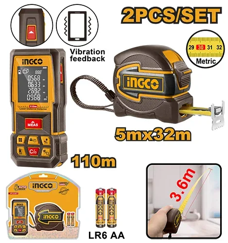 Set instrumente de măsurare 2buc INGCO HLDD260403M